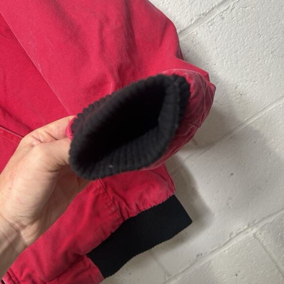 Vintage Polar King Quilted Canvas Hooded Jacket “Red Black” - Picture 6 of 10